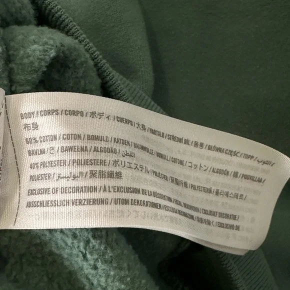 Abercrombie Graphic Pullover Sweatshirt Cropped Green Tennis Classic New York L - Picture 3 of 4